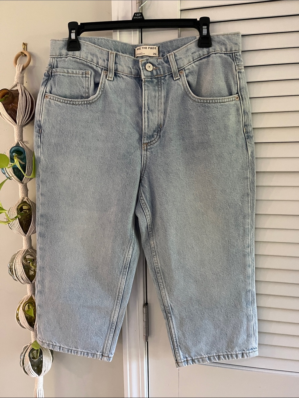 We The Free Light Wash Denim Capris